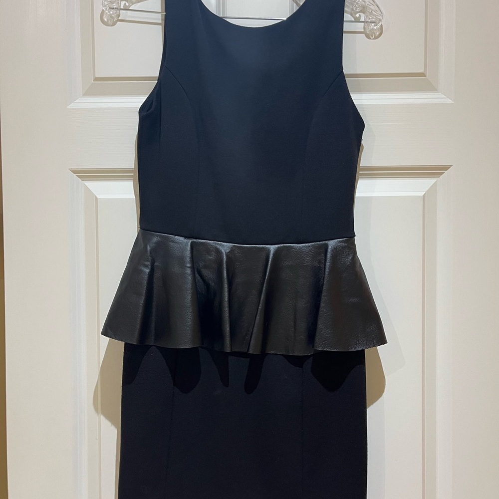 Aqua Black Peplum Mini Dress